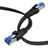 Nixsto Ethernet Kabel Cat 8-0.5M 1M 5M 10M 15M 20M 30M LAN Kabel, 40Gbps 2000MHz Hochgeschwindigkeits Netzwerkkabel, Flach RJ45 Gigabit POE Nylongeflecht Internet Patchkabel für Switch,PC, TV, M