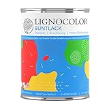 Lignocolor Buntlack glänzend | Möbelfarbe für Innen (750 ml, Lichtgrau glänzend) | hochdeckend für Holz, Metall, Kunststoff & Kinderspielzeug