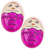 NobleEgg Eieruhr zum Kochen von Eiern, weich, mittelhart gekocht, die die Farbe ändert, wenn sie fertig ist, kein BPA, Basics-Linie, lila, 2 Stück
