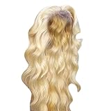 LDadgf Lace-Front-Perücke, Echthaar, 3 Farben, Highlight, lockeres langes Haar, dunkle Lace-Front-Perücke, Damen, langes Haar, langes lockiges Haar, groß Perücken Graue (A, One Size)