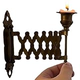 Ausziehbarer Kerzenhalter, Vintage-Kegelkerzenhalter, antike Wandmontage, Klavier-Kerzenleuchter, Messing-Kerzen-Display, Metall-Kerzenständer für Wohnzimmer, S