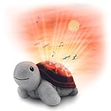 ZAZU Tim The Turtle Projektor – Baby Slumber Tragbare Bettlampe | Sonnenuntergang-Himmel-Projektor | 3 beruhigende Melodien | Sanfte Helligkeit | Schreisensor | Automatische Abschaltung