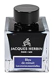 Jacques Herbin 13119JT - Tintenflakon 50 ml, für Füllfederhalter und Tintenroller geeignet, ideal für Kalligraphie und Kunstprojekte, Mitternachtsblau, 1 Stück
