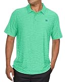 Three Sixty Six Golf-Shirts für Herren – Dry Fit Kurzarm-Polo, sportliches, lässiges T-Shirt mit Kragen, Grün , 3X-Groß