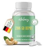 Vitabay Zinkgluconat Hochdosiert 50 mg - 250 VEGANE Tabletten (500 Portionen) - 25mg Zink Hochdosiert pro halbe Tablette - Zink Tabletten Zinc Zink Kapseln Zinc Supplement Nahrungsergänzung