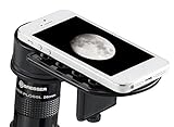 Bresser Deluxe Smartphone-Adapter für Teleskope und Mikroskope mit großem Einstellbereich des Okulardurchmesser und flexibler Höhenverstellung via Feintrieb, schw