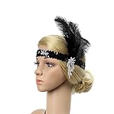 Kopfbedeckung für Damen, Hochzeit, Haarschmuck für Damen, Stirnbänder für Damenhaar, 1920er-Jahre-Gatsby-Stirnband, Gatsby-Kopfschmuck, Haargummis für Damen, Stirnbänder, Damen-Haarband, Schallw