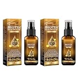 2 Stück Biotin Haarwuchsspray, Haarwachstumsseren, Haarserum, Hair Growth, Haarwachstumsspray für Frauen und Männer, Anti Haarausfall, fördert Dickeres, Volleres und Schneller Wachsenden H