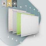 Plissee Klemmfix ohne Bohren 35x100cm(BxH) Weiß Jalousie Sonnenschutz Easyfix Faltrollo Lichtdurchlässig Plissees Rollo für Fenster & Tü