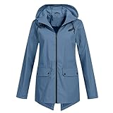 HANXIULIN Übergangsjacken für Damen wasserdichte Regenmäntel Sportbekleidung Jacke Outdoor-Sportarten einfarbige Taschen mit Reiß