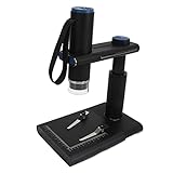 Tragbares Digitalmikroskop, 50-1000-fache Vergrößerung, WLAN-Digitalmikroskop, 8 Einstellbare LED-Leuchten, Lange Akkulaufzeit, mit Ständer für die Hautinspektion (Black)