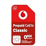 Vodafone Prepaid CallYa Classic SIM-Karte ohne Vertrag I 5G Netz | 9 Ct. pro Min oder SMS in alle dt. Netze & die EU I 3 Ct. pro MB I 10 Euro Startguthab