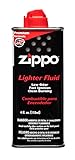 Zippo Unisex – Erwachsene Original f. Benzin Feuerzeuge 125 ml mit Kunststoff-Ventil, Schwarz, 1-Pack