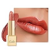 OULAC Lippenstift Metallic Glanz Finish, Kein Körniges Gefühl Lipstick mit Langanhaltend Feuchtigkeitsspendende und Wasserdicht, Vegan, 4.3g, (05) Be Happy
