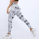 KINHA Laufen Yoga Hose Damen Fitness Übung Atmungsaktiv Yoga Hose Zeitungsdruck Hohe Taille Hüfte Lifting Yoga Legging