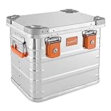 ALUBOX Alukiste abschließbar E31 - Premium Aluminium Lagerbox 31 Liter - Deckel mit Aluminium Druckguss Stapelecken und Gummidichtung - inklusive Schlö