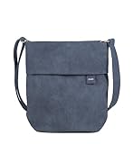 Zwei Damen Handtasche Mademoiselle M12 Umhängetasche 7 Liter klassische Crossbody Bag aus hochwertigem Kunstleder, DIN-A4 passend (nubuk-blue)