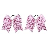 Rosa Brustkrebs-Chefschleifen - 2 Stück rosa Haarband elastisch für Brustkrebs-Bewusstsein, Großartikel | Brustkrebs-Dekorationen in Rosa für Teenager-Frauen, öffentliche Lamb