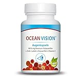 MTS OCEAN VISION Augen-Kapseln aus Meeres-Algen, 60 Algen-Kapseln mit hochwertigem Astaxanthin, Vitamin-E, Zeaxanthin, Lutein, Zink, Safran und Lecithin, reichhaltige Carotinoid-Quelle für die Aug
