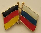 Buddel-Bini Versand Russland/Deutschland Freundschafts Pin Anstecker Flagge Fahne Nationalflagge Doppelpin Flaggenpin Badge Button Flaggen Clip Ansteck