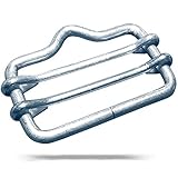 Fuchs Breitbandverbinder | 25mm - 10 Stück | Stahl verzinkt | Robust | Silber | Innendurchmesser 25mm | Weidezaunband | Verbinder | Breitbandverbinder | Zaunverb