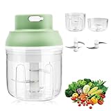 JOPHEK Zwiebelschneider Elektrisch, 250ML 100ML Zwiebelschneider Elektrisch Gemüseschneider USB Wiederaufladbare Zerkleinerer Küche Elektrisch Multizerkleinerer Gemüse Zerk