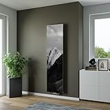 XIMAX Design-Heizkörper mit Berg-Motiv | 1800x595 mm | 1088 Watt | Mittenanschluss | Hochwertiger Motivheizkörper für Bad & Wohnräume | Flachheizung für effiziente W