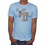 Raxxpurl Elch Fun Herren T-Shirt, Größe:XL;Farbe:hellb