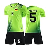 LAIFU Personalisiertes Football Trikot Kinder Erwachsene Fussball Trikots & Shorts mit Name Nummer Team Logo Fußball Trik