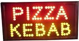 Reclame Tischschild beleuchtet mit Schriftzug - Pizza Kebab 48 x 25 x 2 cm mit LEDs [Energieklasse A] für Werbung