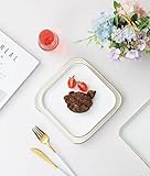 Zellerfeld Trendmax 2-teilig Service Platte Teller aus Porzellan für Steak, Essservice Dinner Geschirr eckig