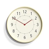 NEWGATE® Monopoly Sperrholz-Wanduhr – runde Uhr – Küchenuhr – Uhr für Wohnzimmer – Moderne skandinavische Uhr – Sperrholzgehäuse – arabisches Zifferblatt (rote Zeiger)