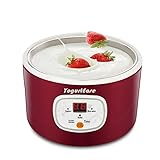 YogurtEase Joghurtbereiter, kompakte griechische Joghurt-Maschine mit konstanter Temperaturregelung, Edelstahlbehälter, 1 Quart für Home Bio-Jog