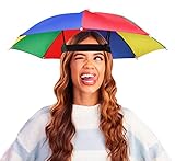 Hatstar Faltbarer Sonnenschirm-Hut | Regenschirmhut | Sonnenschutz für Erwachsene & Kinder | Regenschirm für Strand & Outdooraktivitäten | Festival, Karneval & Fasching Kopfbedeckung