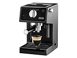 De'Longhi ECP 31.21 – Espresso Siebträgermaschine, Espressomaschine mit AluminiumFinish, inkl. manueller Milchschaumdüse, mit Heißwasserfunktion, für ESE Pads geeignet, 1,1 l Wassertank, schw