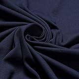 Stoff am Stück Stoff Baumwolle Interlock Jersey dunkelblau T-Shirt Tricot weich dehnb