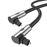 90 Grad Optisches Kabel Optisches Audiokabel Toslink Optisches Kabel Lichtwellenleiterkabel für Heimkino,Fernseher,Soundbar,Spielkonsole,Blu-ray-Player,Lautsprecher,Projektor,Verstärker (3.3FT/1M)