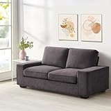 MEROUS 3 Sitzer Sofa, Couch Wohnzimmer, Polstersofa mit Breite Armlehnen 225cm L × 84cm B - Waschbare Kissen - Einfache Montage für Wohnungen/kleinen Raum - Dunkelg
