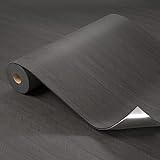 PVC Bodenbelag Selbstklebende Vinylboden Holz Verdickter 0.15cm Fliesen Einfache DIY-Bodenbelage Fischgrätenmuster-Effekt für Küche, Balkon, Büro 0.6 * 10m, 6m² Dunkelg