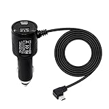 RIIEYOCA Mini-USB-Dashcam-Ladegerät mit Schalter USB-Anschluss Schnelles Aufladen des Fahrzeugladegeräts, für die meisten Dashcams und GPS-Navigation, Aufladen von Android-Geräten (Kabel: 11,48 Fuß)