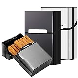 LiRiQi Zigarettenetui, 3 Stück Zigarettenbox Metall mit Magnetverschluss, Aluminium Zigarettenetui Zigarettenbox für 20 Zigaretten Zigarettenschachtel, Zigaretten Kasten H