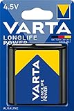 VARTA Batterien 4,5V Flachbatterie, Blockbatterie, 1 Stück, Longlife Power, Alkaline, ideal für Lampen und energieaufwändige G