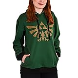 Elbenwald The Legend of Zelda Hoodie mit Triforce und Symbols Print für Herren Damen Unisex grün Gold - XL