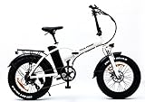 Italia Power - Off Grid Unisex Adulto, E-Bike Branch, Elektrofahrrad Fat, Erwachsene, Bicicletta elettrica pieghevole, Weiß/Schwarz, M