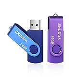 ENUODA 2 Stück 16GB USB Stick Speicherstick Rotate Metall Mehrfarbig High Speed USB 2.0 Flash Drive Pack (Lila Blau)
