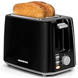 Aigostar Toaster,7 Einstellbare Bräunungsstufe + Auftau- & Aufwärmfunktion,2 Breite Toastschlitze,750W, Sandwichtoaster Schw