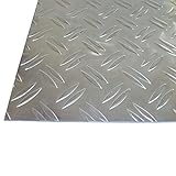 B&T Metall Aluminium Riffel-Blech Duett 3,5/5,0mm stark | Tränen-Blech Zuschnitt, Größe 60 x 60 cm (600 x 600 mm)