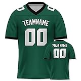 American Football Trikot Personalisierte Football Trikot Uniformen Personalisierte Teamname Nummer Shirts Hip Hop Shirts für Herren Damen Kinder grün schw