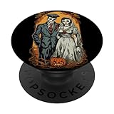 Retro Vintage Halloween Zombie Ghul Brautpaar Poster Design PopSockets mit austauschbarem PopGrip
