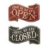 Come In, We Are Open / Sorry, We Are Closed Wooden Sign by Heaven S